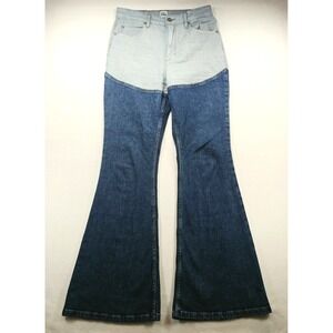 Lee x Kacey Musgraves Two Tone‎ High Rise Flare Jeans Blue 10 112388264